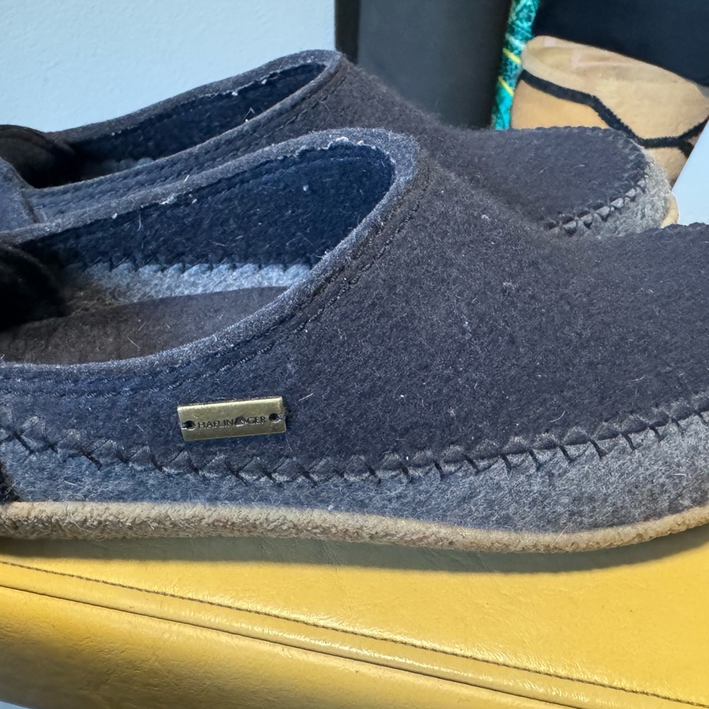 Haflinger Dark Gray Wool Slippers - Picture 2 of 4